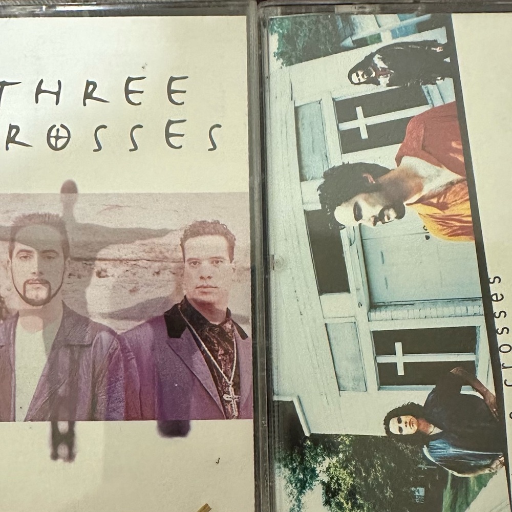 2 vintage rare cassette tapes cassettes Three Crosses Christian music worship